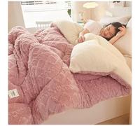 Thickened Super Soft Insulation Hibiscus Winter Quilt, Double-Sided Lamb Cashmere Comforter Core, Tower Hibiscus Winter Quilt for Winter Double Bed,5,180x220cm（3.5Kg）
