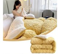 Thickened Super Soft Insulation Hibiscus Winter Quilts,New Breathable Tower Velvet Quilt,Fluffy Double-Sided Cashmere Quilt, Soft Warm Thicken Shearling Blanket,E,240 * 220 cm/94.4 * 86.6 in