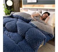Thickened Super Soft Insulation Winter Quilt,Lamb Cashmere Warm Quilt Core, Thickened Double-Sided Plush Comforter, Breathable Warmth Fluffy Plush Double Sided Velvet Blanket For Cold Weather (Color