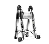 Thickened Telescopic Extension Ladder, Multipurpose Antislip Folding, A-frame Ladder Anti Slip with Stabilizer Bar Stainless Steel, 150Kg Load for Professional and Home Use Stepladder 3.5m