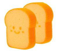 Thickened Toast Shape Kitchen Dish Sponge Reusable Scrubber | Khaki Sponge Material, Cute Cartoon Bread Pattern, for Table Wiping and Cleaning