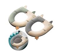 Thickened Toilet seat Cushion Cover is Universal, Warm, Washable and Reusable 2 pcs (Grey + Green)