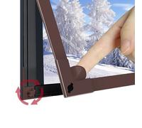 Thickened Transparent Magnetic Window Insulation Kit - Thermal Film with Lock Buckle(Brown,170x180cm)