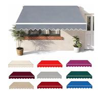 Thickened UV Protection Waterproof Awning Fabric Replacement for Manual & Motorized Awnings Striped Design Patio Canopy for Garden Sunshade (No Metal Bracket)