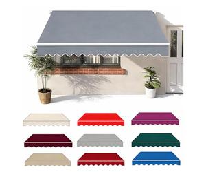 Thickened UV Protection Waterproof Awning Fabric Replacement for Manual & Motorized Awnings Striped Patio Canopy for Garden Sunshade - No Metal Bracket Included