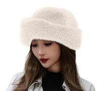 Thickened Warm Faux Hat, Luxury Mongolian Faux Mink Hat for Women, Versatile New Winter Hat for Women and Girls, White, One Size