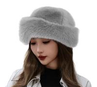 Thickened Warm Faux Hat, Luxury Mongolian Faux Mink Hat for Women, Versatile New Winter Hat for Women and Girls, Light grey, One Size