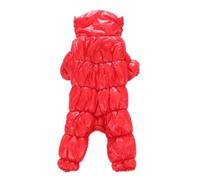 Thickened Warm Pet Cotton Jacket Winter Lightweight Warm Pet Coat Clothing Outdoor Waterproof Windproof Dog Coat French Bulldog Labrador Solid Colour Jacket Clothing,Red,S