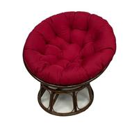 Thickened Water-Resistant Chair Cushion for Patio Furniture Overstuffed Round Outdoor Seat Cushion with Non-Slip Ties 28x28 in - Wine Red