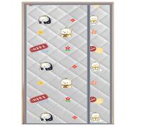 Thickened Wide Insulation Cover Blanket Thermal Insulated Door Curtain Reversible Left/Right Opening Magnetic Screen Doors Curtains for Patio French Sliding Door(Light Grey,W150XH230CM)