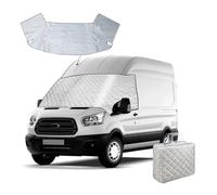 Thickened Windscreen Cover for 2006-2013 Ford Transit Van MK7 and Challenger Genesis 43/50/60, Windshield Cover Anti Frost Ice Dust Sun Protection Silver
