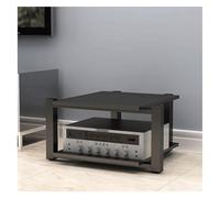 Thickened Wooden AV Ma Stand with Steel e 2-Tier o-Video Shelving Unit Stable Ste Rack Open Conent Cabinet for Home Theater (Nero)