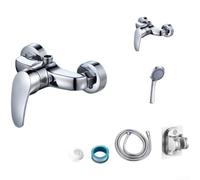 Thickened Zinc Alloy Wall Mounted Shower Mixer Faucet Featuring 5 Spray Modes Compatible with Standard Bathroom Plumbing Setups (B)