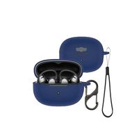Thickening Case for Shokz OpenDots 2 Earbuds, FJIASTB Soft Silicone Shockproof Cover with Carabiner and Lanyard (Blue)