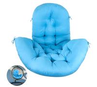 Thicker Hanging Egg Chair Cushion In Blue, Back Support Hammock Swing Seat Padding With Button Fasteners, Plush Polyester Cushion For Indoor And Outdoor Usage, Dimensions: 51.2 X 37.4 X 5.9 Inches