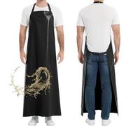 Thicker Rubber Apron, 51.18 x 35.43" Adjustable Apron, Heavy Duty Oil & Chemical Resistant Work Apron, Extra Long Waterproof Aprons for Dish Washing, Gardening, Lab Work, Butcher & Dog Grooming, Black