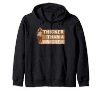 Thicker Than A Snicker Black Girl Queen BHM African Zip Hoodie