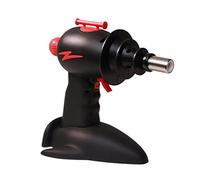 THiCket Lightyear Torch, Refillable Lighter with Adjustable Flame Intensity Knob, Stainless Steel Tip, Safety Lock and Spaceship Stand (Black)