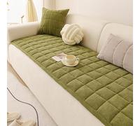 ThickHerringbone Couch Cover AntiSlipThrow for 14 Seater Sofas Universal Cush Protector for All Seasons (70x240cm Green)