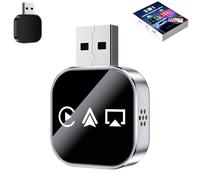 Thicrehaeg Wireless Carplay Mirror Link Adapter, 2026 Upgrade 3 in 1 Screen Mirror Ios Phone, Wired to Wireless Carplay Adapter with 2.4/5ghz Wifi and Bluetooth 5.0 (Silver,CarPlay)