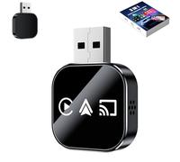 Thicrehaeg Wireless Carplay Mirror Link Adapter, 2026 Upgrade 3 in 1 Screen Mirror Ios Phone, Wired to Wireless Carplay Adapter with 2.4/5ghz Wifi and Bluetooth 5.0 (Black,CarPlay)