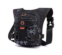 Thigh Bag Men Waterproof Nylon Drop Leg Bags Thigh Hip Bum Belt Bag Waist Fanny Pack Travel Riding Motorcycle Crossbody Shoulder Bags Motorbike Leg Bag(Black Leg Bag)