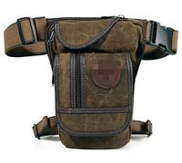 Thigh Bag,Utility Thigh Pack, Canvas/Nylon Men's Waist Waist Leg Sling Bag Motorcycle Crossbody Bag Crossbody Rider Straps Butt Men Hip Purse Bag Thigh Pants Bag(Coffee)