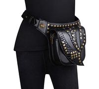 Thigh Bag,Utility Thigh Pack, Vintage Leather Waist Bag Crossbody Bag Rock Rivet Fanny wrap Fashion Motorcycle Leg Bag