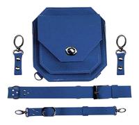Thigh Bag with Leg Strap PU Leather Medieval Drop Leg Bag Renaissance Waist Average Size Blue Color Steampunk for Outdoor, Shooting Game Thigh with Strap
