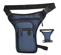 Thigh Bag with Leg Strap, Waterproof Zipper Adjustable Unisex Leg Bag with Multi-Pocket for Motorcycle Hiking Outdoor, 7.1x0.8x12.2in, Blue Motorcycle Drop