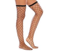 Thigh High No Run Stockings Shiny Hot Drilling Fun Hollow Large Mesh Stockings Knee Length Drill Stockings Color Tights