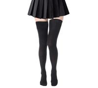 Thigh High Socks,Black Knee High Socks for Women,Thigh Highs,Over the Knee Sock,Casual Knee-High Sox,Extra Long Boot Stockings Womens for Girls School/Fashion Halloween Cosplay Cotton Leg Warmers