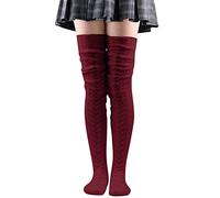 Thigh High Socks Knit Leg Stocking Long Knee Cable Women Boot Over Extra Christmas Stockings Hobby Lobby White Men Black The Plus Size Bed For Winter Wool Red With Bows Striped Highs Womens