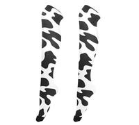 Thigh High Stockings Women White Black Cow Print over the Knee Socks Cute Custom Leg Socks Plus Size, White Black Cow Print, Medium