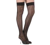 Thigh High Stripey Stockings, Black