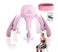 Thigh Trainer, 15-70lb Adjustable Enhanced Resistance Inner Thigh Trainer Exerciser for Women, Pelvic Floor Exercise Devices mit Fabric Band for Yoga, Weight Loss & Glutes Arms and Core (Pink)