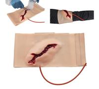 Thigh Wound Packing Trainer, Wearable Leg Wound Hemostasis Control Model, Realistic Appearance Design, Silicone Material, Simulation Skin Wound Model, for Teaching and Training