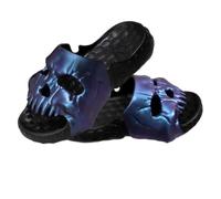 Thigies Skull Slipper for Women Men Non Slip Slides Sandals, Open Toe Slip On EVA Thick Soled Shower Slippers on Indoor Outdoor Beach Pool