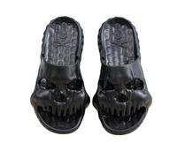 Thigies Skull Slipper for Women Men Non Slip Slides Sandals, Open Toe Slip On EVA Thick Soled Shower Slippers on Indoor Outdoor Beach Pool