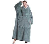 Thigies Womens Blanket Hoodie, Mens Oversized Wearable Blanket with Apple Shaped Giant Pocket, Cosy Sherpa Fleece Pajama Jumper Blanket for Adults Teenagers