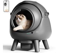Thihome Self Cleaning Cat Litter Tray with APP Control, Anti-Pinch Automatic Cat Litter Tray with Safety Protection, Scoop Free Smart Robot Litter Box for Multiple Cats Households, Includes Waste Bags