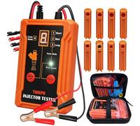 THIKPO Universal Fuel Injector Tester and Cleaner Tool Kit, DIY Cleaning Tool Kit, 8 Pulse Modes, 4 Wire Dual Channel for 2 Fuel Injectors, 4 Size Cleaning Adapters, 12V/5V Output Power