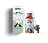 Thilife Hemp Seed Oil for Dogs & Cats, Beef Flavor, Omega 3-6-9, Vitamin E, Dropper, 30ml - Natural Supplement for Coat & Joints