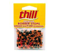 Thill Premium Bobber Stops for Fishing Floats, Fluorescent Orange, 40 Pack