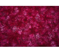 Thimbles Fabric | Fuchsia Pink 100% Cotton Indonesian Bali Batik Melody Fabric Butterflies Printed Tie & Dyed Gradient Dip Dye Crafts Dressmaking Art Quilting Fabric- Sold by The Quarter Metre