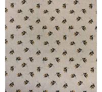 Thimbles Fabrics Bumblebee Digital Print Design Cotton Rich Linen Look Fabric for Curtains Blinds Craft Quilting Patchwork & Upholstery 140cm Wide - Sold by The Half Metre