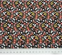 Thimbles Fabrics |Viscose Floral Flowers Orange Soft Draping Dressmaking Fabric Materials Suitable for Summer Wear,Accessories,Scarves 150cm W - Sold by The Half Meter
