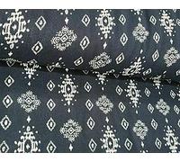 Thimbles Fabrics | Viscose Super Soft Traditional Diamond Navy Blue Soft Draping Dressmaking Fabric Materials Suitable for Summer Wear,Skirts,Accessories,Scarves 150cm W - Sold by The Half Meter