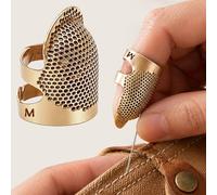 Thimbles for Hand Sewing, Sewing Thimble Kit, Metal Finger Protectors, Thimble Ring for Hand Quilting and Embroidery(Gold,1Pcs,Medium)