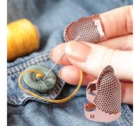 Thimbles for Hand Sewing, Sewing Thimble Kit, Metal Finger Protectors, Thimble Ring for Hand Quilting and Embroidery(Rose Gold,1Pcs,Medium)